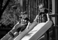 330 - BOYS ON A SLIDE - AIROV-BIELING SHIRL - united states